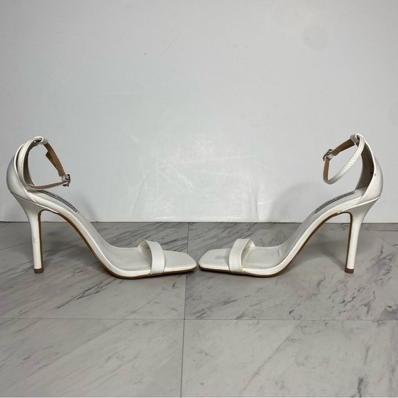 Steve Madden Shaye Square Toe White Heeled Sandal 7 1/2 M - Picture 5 of 14